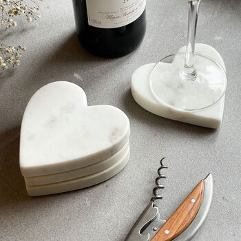 White Marble Coaster Sets Various Styles, 2 of 6