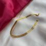 Golden Brass Boho Leaf Foot Payal Anklet, thumbnail 5 of 5