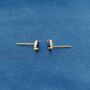 925 Sterling Silver Blue Baguette Stud Earrings, thumbnail 6 of 8