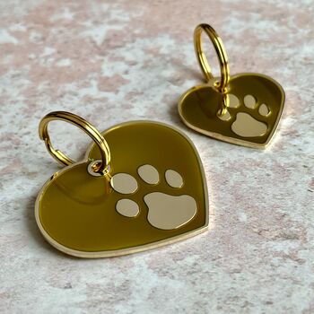 Gold And Brown Heart Enamel Dog Tag, 6 of 6