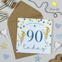 Balloon Brights 90th Birthday Card Blue, thumbnail 1 of 2