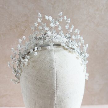 Silver Gypsophila Bridal Crown, 4 of 6