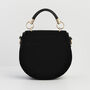 Fox And Owl Embroidered Black Top Handle Saddle Bag, thumbnail 6 of 8