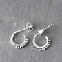 Sterling Silver Huggie Stud Little Dots Earrings, thumbnail 1 of 9