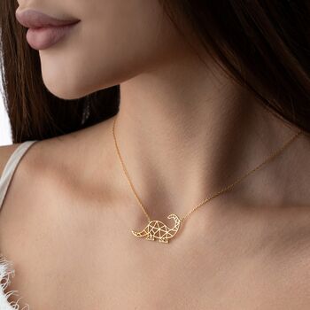'Dino Mite' Geometric Dinosaur Necklace, 2 of 9