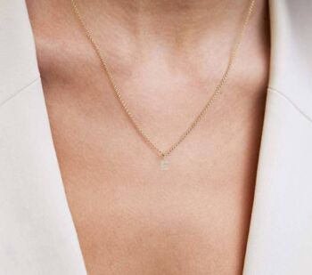 Personalised Pave Initial And Chain Necklace, 2 of 4