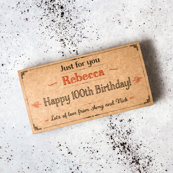 Personalised 100th Birthday Chocolate Flowers Gift Box, 2 of 10