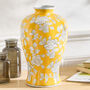 Yellow Floral Ceramic Vase, thumbnail 2 of 4
