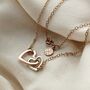 Mummy And Baby 9ct Gold Double Heart Necklace, thumbnail 2 of 7