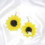 Real Sunflower Sterling Silver Or Gold Plated Earrings, thumbnail 3 of 12