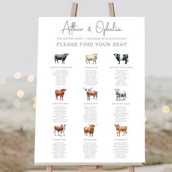 Cow Wedding Table Plan, 3 of 5