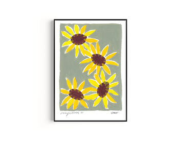 Sunflowers Hand Painted Art Print, 5 of 5