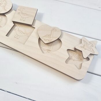 Personalised Wooden Dinosaur Shape Puzzle, 3 of 8