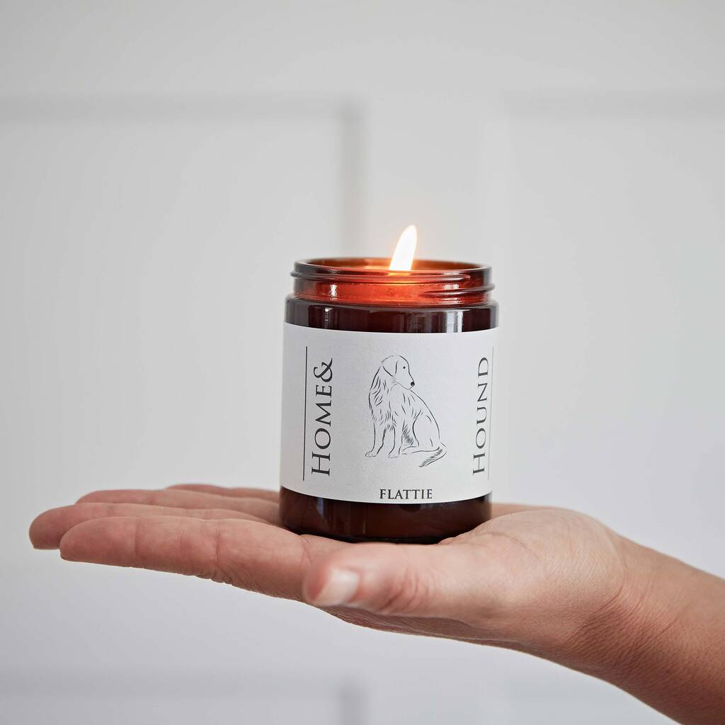 Flat Coated Retriever Candle By Bottle Green Homes