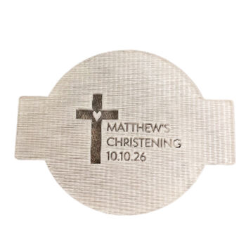 Personalised Christening Embosser With Cross And Name, 2 of 9