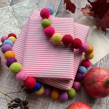 Pink Stripe Fibre Pattern Paper Size Wrapping Paper Sheet, 4 of 5