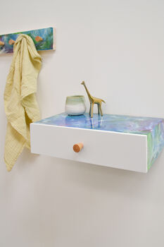 Resin Art Floating Bedside Table Or Wall Drawer, 7 of 8