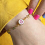 Gold Plated Stars Bracelet With Enamel Initial, thumbnail 3 of 7