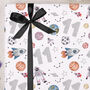 Three Sheets Of Children's 11th Birthday Space Wrapping Paper, thumbnail 1 of 2