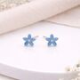 Sterling Silver Blue Forget Me Not Micro Stud Earrings – 4mm, thumbnail 1 of 5