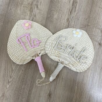 Personalised Handheld Flower Straw Fan, 3 of 3