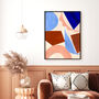Blue And Brown Abstract Geometric Shapes Art Print, thumbnail 3 of 12