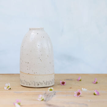 Handmade Stone Flower Ceramic Small Vase, 5 of 5