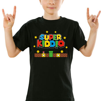 Super Daddio And Matching Child Gaming T Shirt Set, 8 of 8