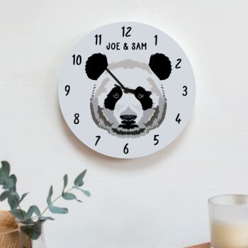 Personalised Panda Bear Bedroom Wall Clock, 3 of 4