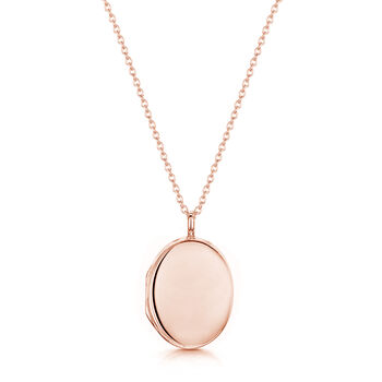 Little Personalised18 K Rose Gold Plated Oval Locket, 7 of 12