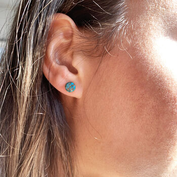 Sterling Silver And Turquoise Stud Earrings, 3 of 11