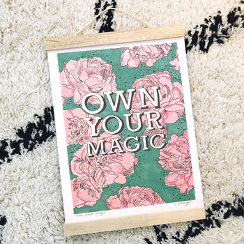 'Own Your Magic' Illustrated Typography Print, 3 of 4