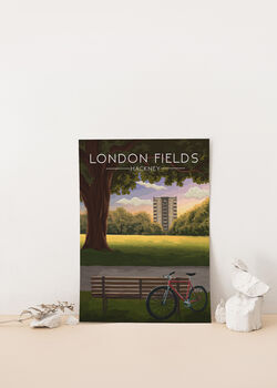 London Fields Hackney Travel Poster Art Print, 2 of 8