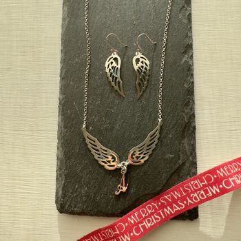 Personalised Double Angel Wing Necklace, 3 of 7