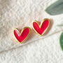 Red Polymer Clay Heart Studs, thumbnail 3 of 5