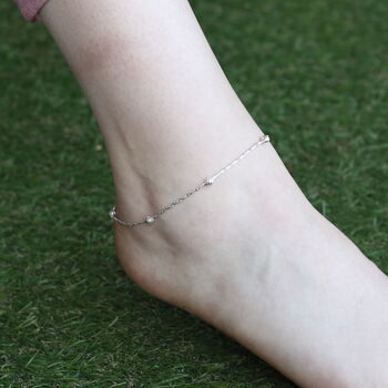 Five Ball Plain Thin Indian Payal Anklet, 2 of 6