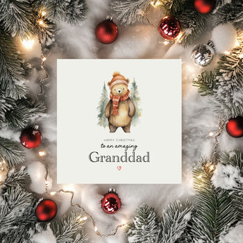 Winter Bear Christmas Card For Him, 3 of 4