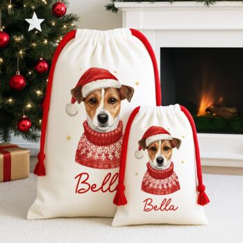 Personalised Jack Russell Santa Sack, 3 of 3