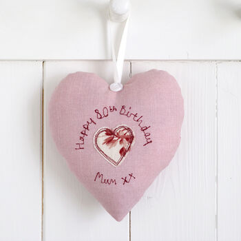 Personalised 80th Birthday Hanging Heart Gift For Her, 2 of 12