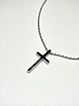 Personalised Christening Cross Chain Name Engraving, 4 of 6