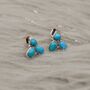 Turquoise Silver Stud Earrings, thumbnail 3 of 5