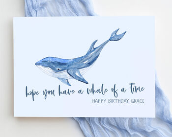 Personalised Adult Birthday Card Whales, 2 of 5