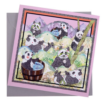 Happy Pandas Greetings Card, 3 of 4
