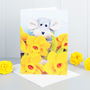 Mouse And Flowers Greeting Card, thumbnail 1 of 2