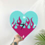 Flames Heart Shape Decorative Clock, thumbnail 1 of 12