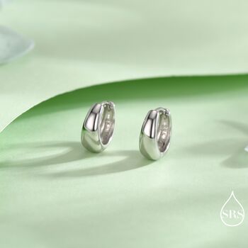 Sterling Silver Mini Chunky Hoop Earrings, 2 of 11