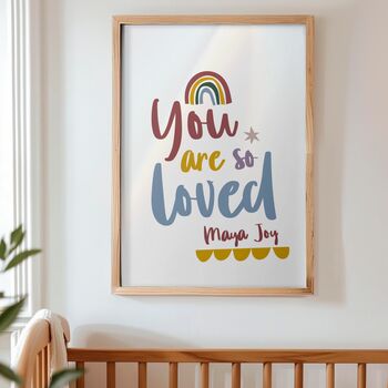 Personalised You Are So Loved Nursery Print, 3 of 6