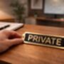 Brass Private Door Sign Plaque With Black Finish, thumbnail 3 of 9
