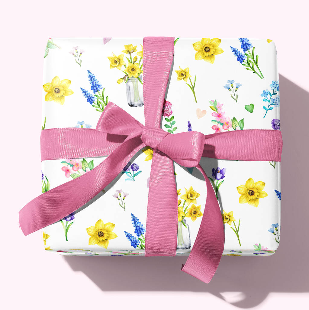 Spring Flower Wrapping Paper Roll Or Folded, 1 of 3