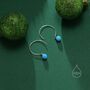 Sterling Silver Blue Opal Bead Dangle Earrings, thumbnail 5 of 11